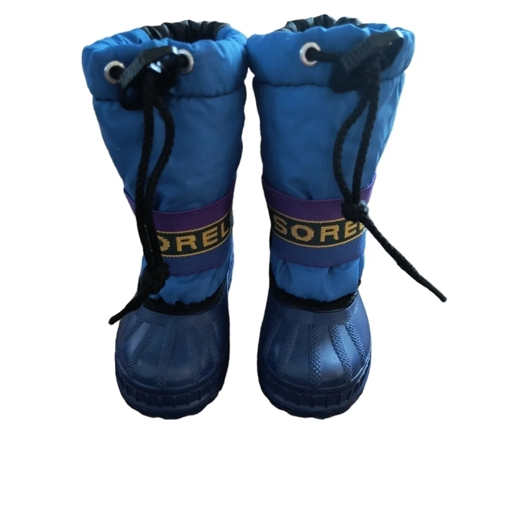 Sorel Blue/Black Winter Snow Boots With Removable Felt Lining Size 6